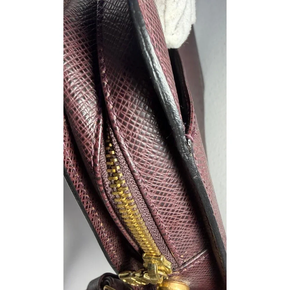COA Included - Louis Vuitton Taiga Burgundy Clutch